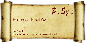 Petres Szaléz névjegykártya